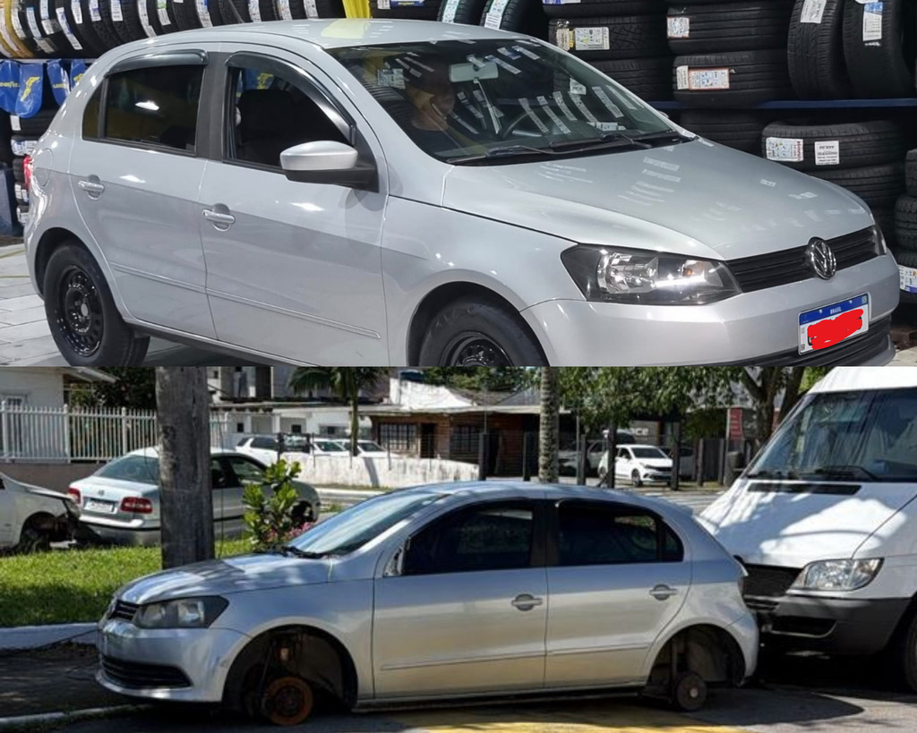 Carro furtado de casal de Araquari é encontrado e depenado sob custódia da Polícia