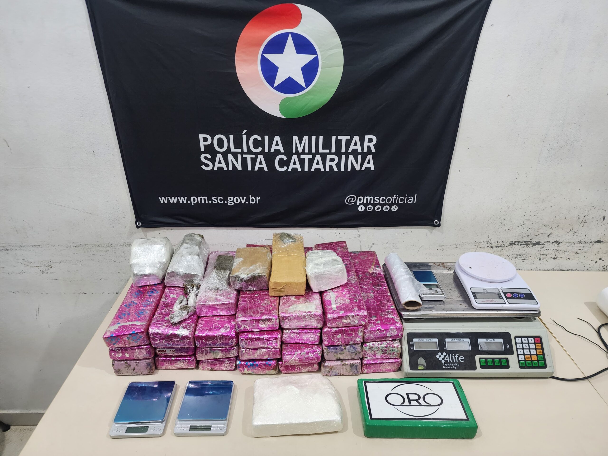 Drogas apreendidas - Foto Polícia Militar