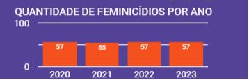 Feminicídios por ano em SC - Fonte Observatório