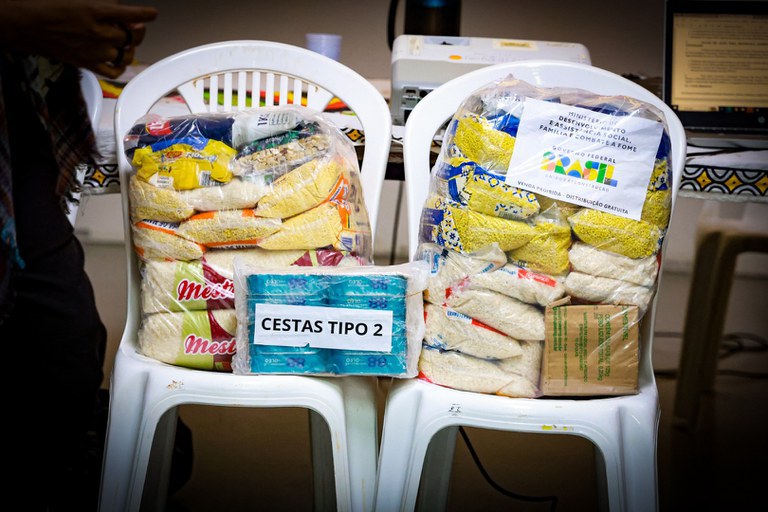 Cestas básicas distribuiídas pelo Governo Federal - Foto Lohana Chaves - Funai